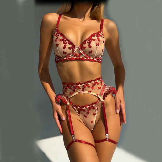 Crismon Lace Garter Set